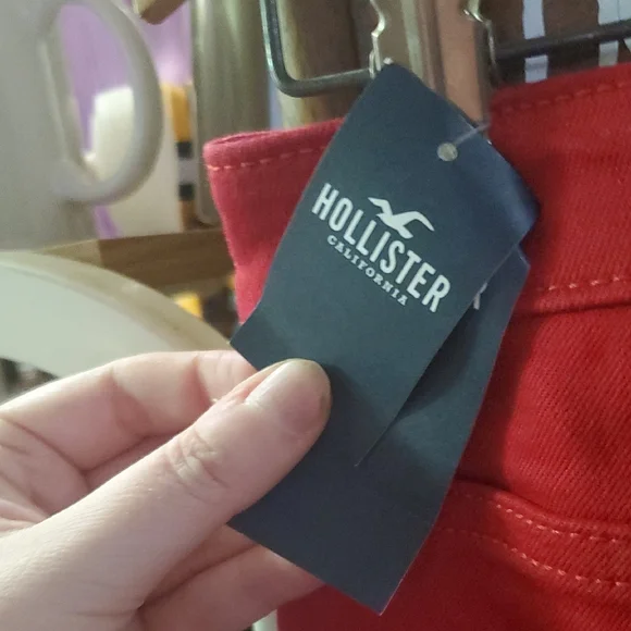 NWT Hollister Size 11R Red Flare Jeans - Picture 6 of 8